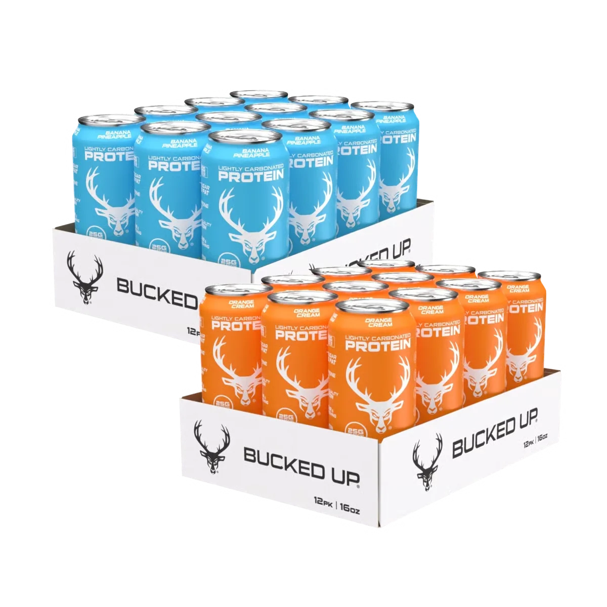 Bucked Up Protein Soda | Clear, Carbonated, 25g Protein, Zero Sugar (2 Cases / 24 Cans)